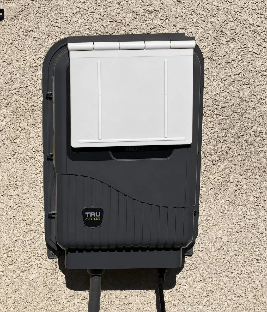 Hinged Sun Cover for Jandy TruClear Power Pack — Screw Mount ASA Display Shield (fits R0663800)