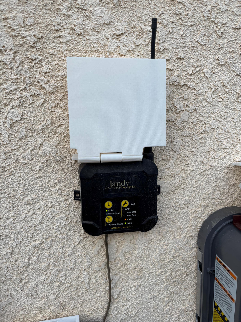 Sun Cover for Jandy iQPUMP01 Mobile Pump Controller — Screw Mount ASA Sun Shield (iAquaLink WiFi Pump Interface)