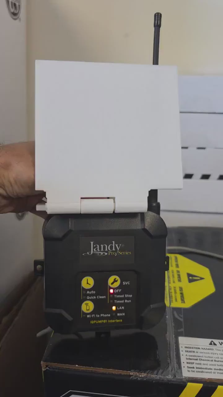 Sun Cover for Jandy iQPUMP01 Mobile Pump Controller — Screw Mount ASA Sun Shield (iAquaLink WiFi Pump Interface)